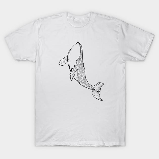 Humpback whale art T-Shirt by joeymono